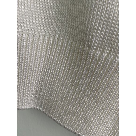 Women's FIA Italia Handwoven Sleeveless Ivory Sweater Vest Top L - Picture 6 of 8